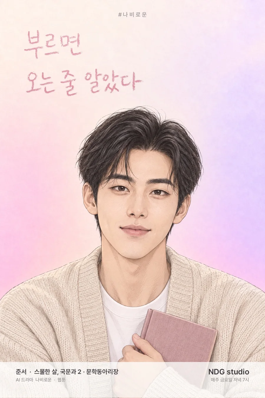 준서 웹툰 포스터 — 대사 글씨판